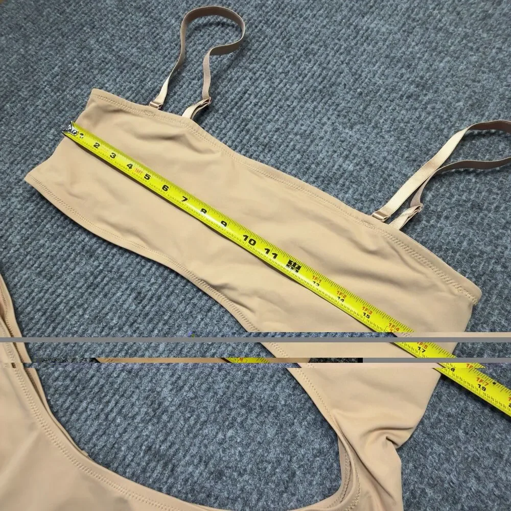 SKIMS Size 3X Recycled Swim Womens Strapless Monokini Bathing Suit Ochre NEW